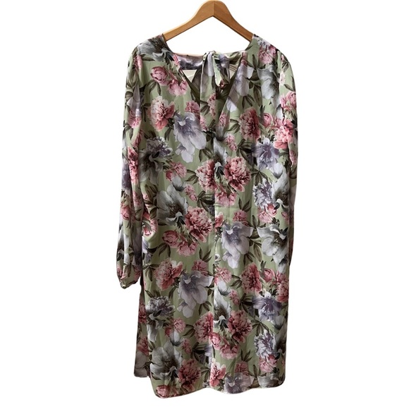 INC international concepts Floral V-Neck Dress - Zip and tie back, size XL - Picture 2 of 14